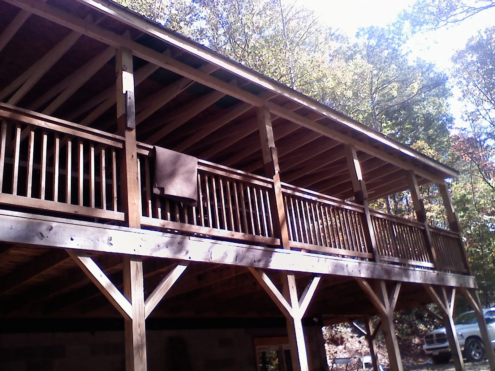Timber framing under a new elevated porch and deck — Roof Leak Repair in Gibsonburg by Roofing Brothers